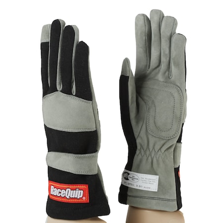 Racequip 351 SERIES 1 LAYER NOMEX RACE GLOVES SFI 3.3/ 1 CERTIFIED; BLACK X-LAR 351006